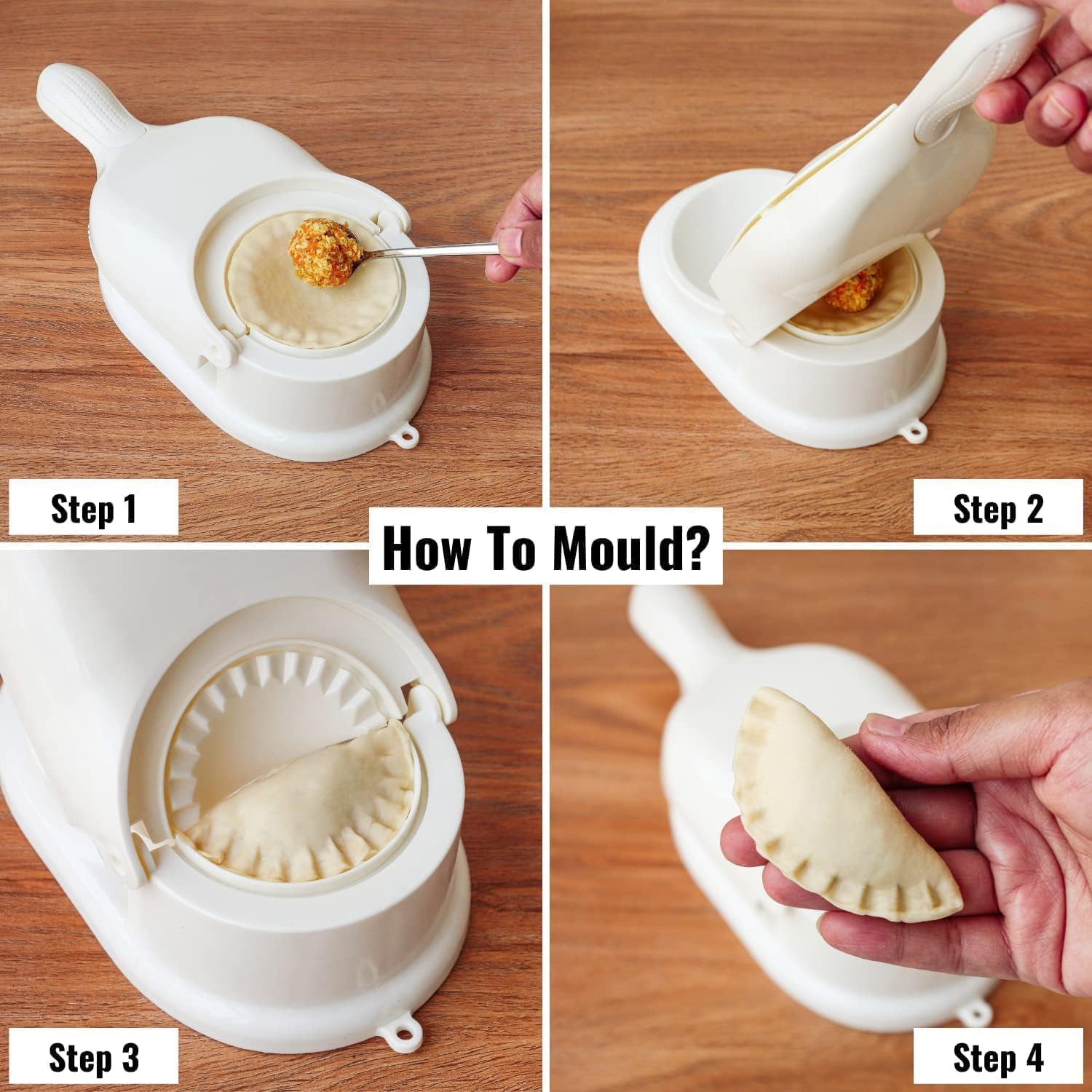 LEELICHI 2-in-1 Dumpling Maker Machine | Manual Dough Press & Dumpling Mould | DIY Kitchen Tool for Homemade Dumplings | Easy-to-Use, Time-Saving, Durable Plastic Dumpling Former & More (Multicolor) 2