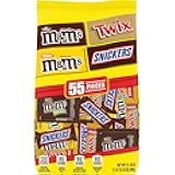 SNICKERS, M&M'S & TWIX Fun Size Chocolate Candy Variety Mix, 31.18-Ounce 55 Piece Bag