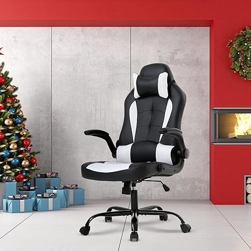 Silla de juegos para adultos, silla de PC para jugadores, silla de juegos, silla de juego ergonómica con reposacabezas y soporte lumbar, respaldo