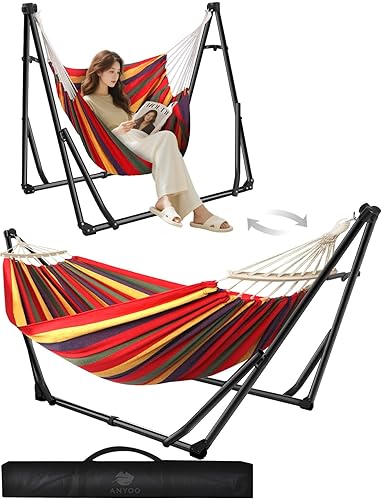 Anyoo Hamac et Chaise avec Support Double Usage Pliable pour