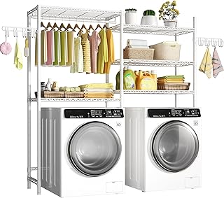 Ulif U5 Over the Washer and Dryer Storage Shelf, Laundry Room Space Save...