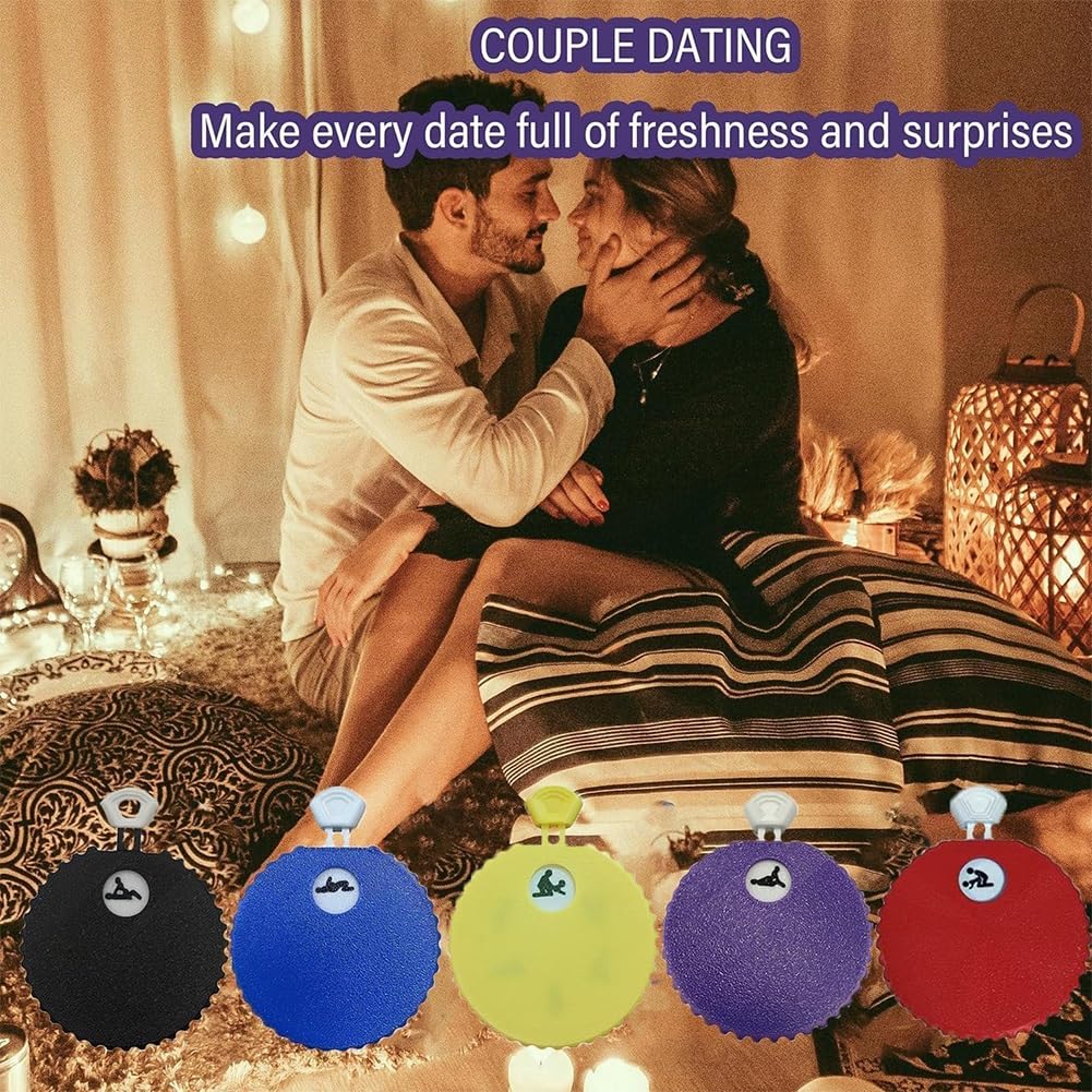 Gioco di Roulette per Coppie, Dadi Intimi per Serate Romantiche, Giocattolo per Adulti Stampato in 3D, Selettore Posizioni Divertente per Aumentare la Connessione(Nero)