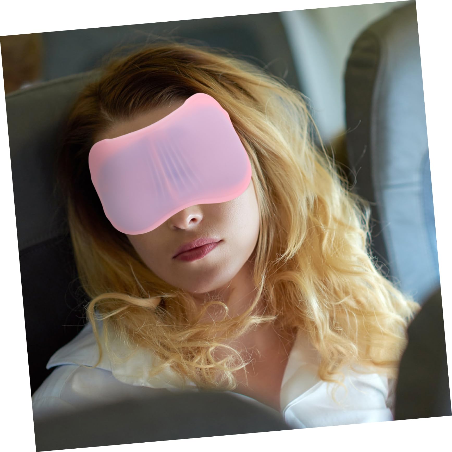 Maschera Occhi in Silicone Gel Compressa Calda e Fredda | Rosa, Oscurante per Dormire e Viaggio, Design Confortevole, Set da 1 Pezzo
