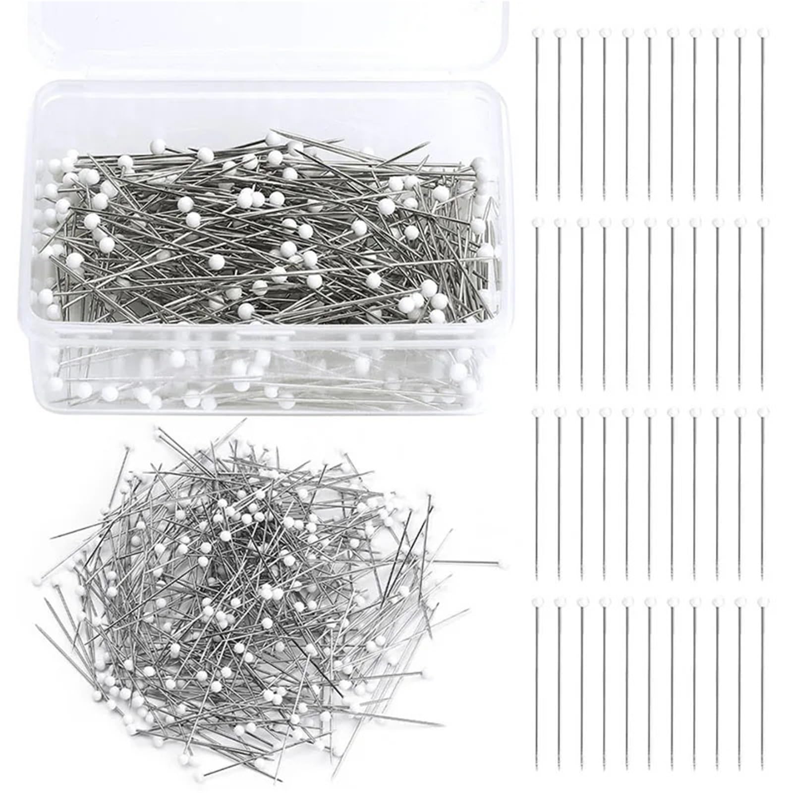 Nähnadeln, 3000 Stück, gerade Nadeln für Schneider, Schmuck, DIY-Dekoration (3000 Stück weiß)