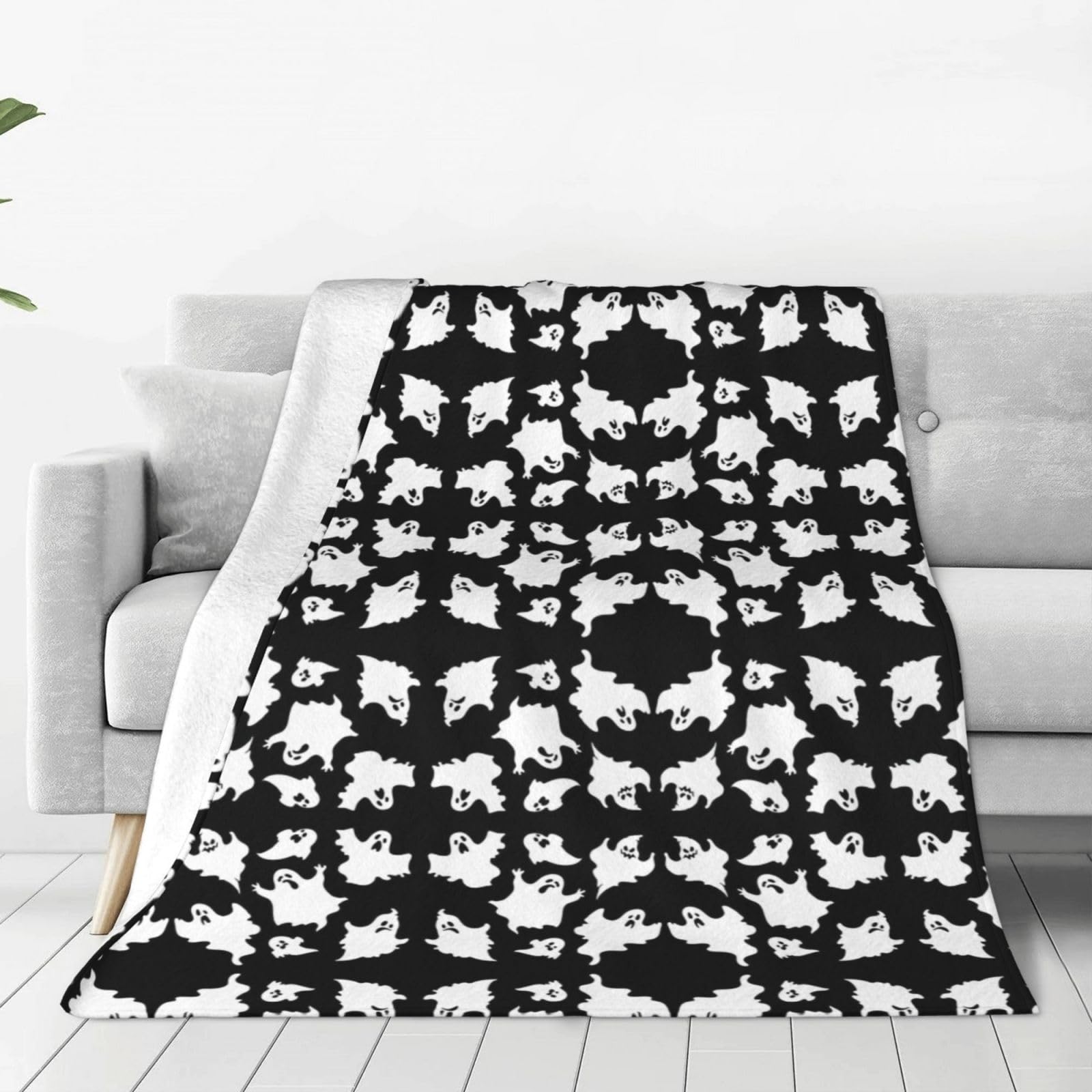 Couverture flanelle Halloween lit et canapé plaid gothique ultra doux