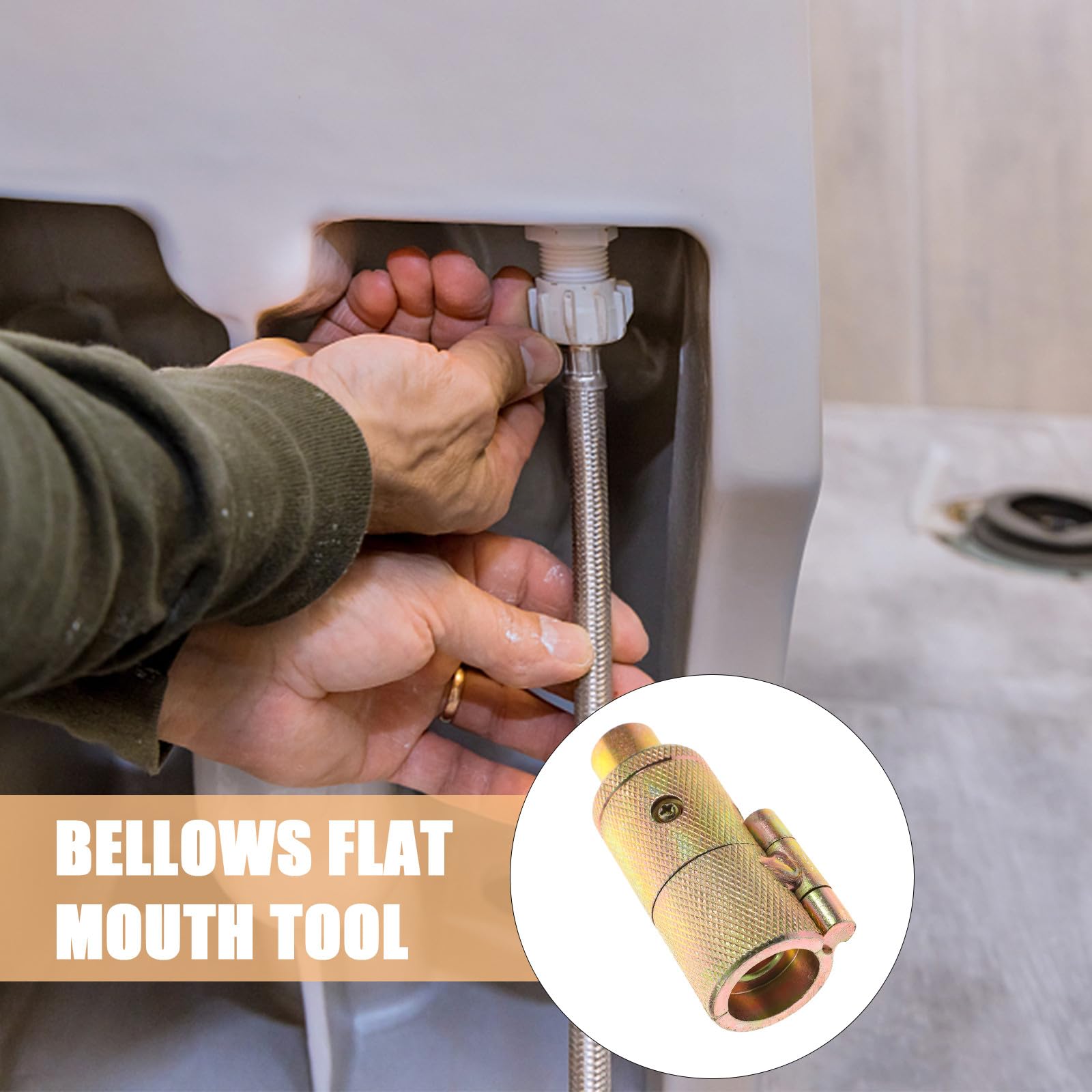 SECFOU Herramienta de Boca Plana de 3/8 de Pulgada en Acero al Carbono para Procesamiento de Interfaz Corrugada, Fácil de Usar y Portátil para Suministro de Agua bajo Lavabos
