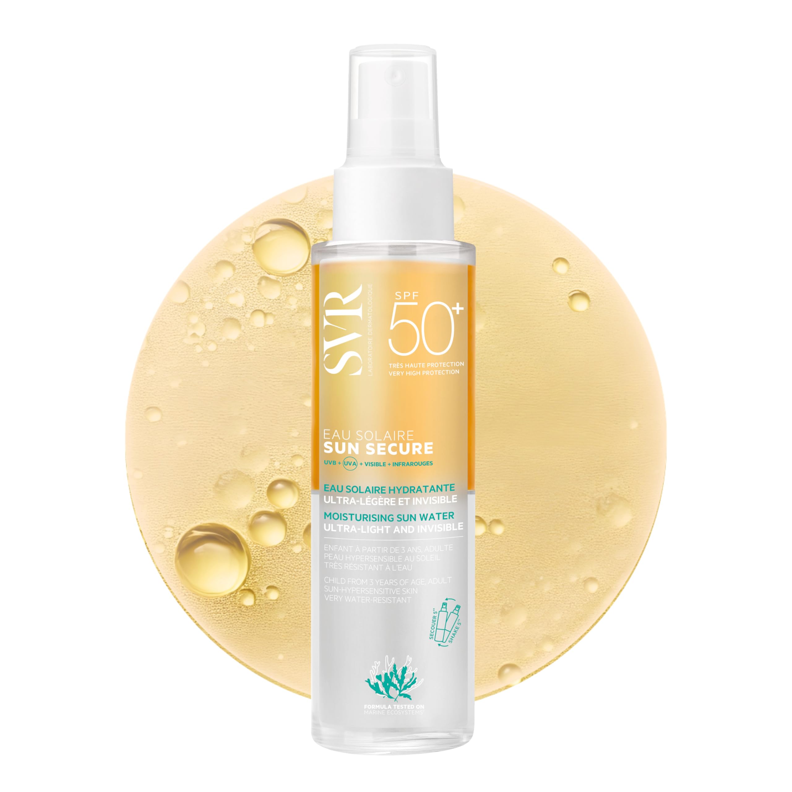 SVR SUN SECURE Sun Water SPF50+ Sunscreen Spray, Face & Body, 100ml