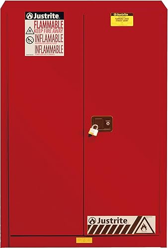 Miniatura 38 de Justrite Sure-Grip EX Gabinete de almacenamiento de líquidos inflamables, gabinete de fuego de acero reforzado de 60 galones para almacenamiento