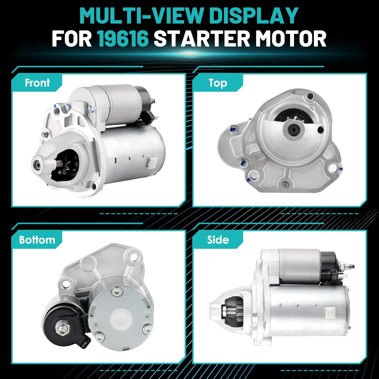 19616 Starter Motor Fit for Jeep Cherokee, for Dodge Journey, Grand Caravan, Avenger, for Chrysler Town & Country, for Volkswagen Routan, for Ram C/V Promaster 1500 2500 3500 3.6L V6 Starter