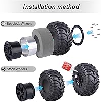 Vista 5 de HobbyPark Neumáticos de barro 2.2 para ruedas de barro 2.2 Beadlock para Traxxas TRX4 Axial SCX10 II III Redcat Gen8 Gen7 Everest 10 Rock Crawling