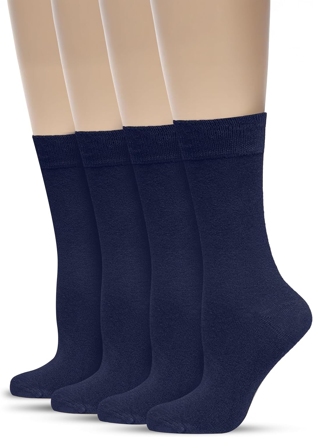 Bamboo Dress Socks, UltraSoft, Thin, Breathable, Seamless Toe, Casual, for Women 4 Pairs