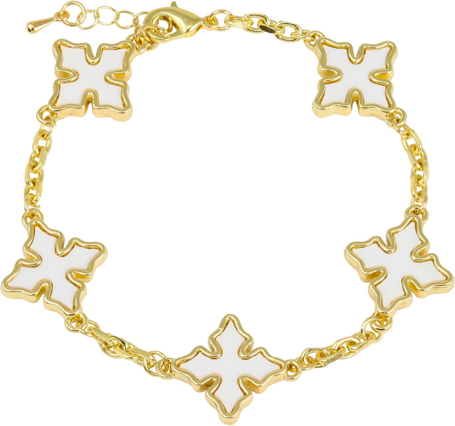 ICE STAR Men’s Classic Multi-Charm Link Bracelet – Minimalist Double-Sided Charm Design, Streetwear Fashion Jewelry, Gift for Him