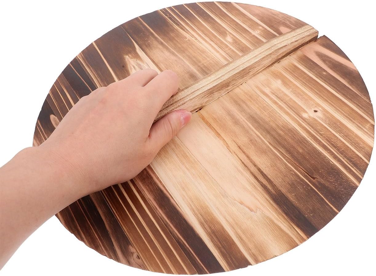 Wooden Pot Lid Round Pan Cover with Handle Kitchen Essentials for Frying Pan and Cooking Pots