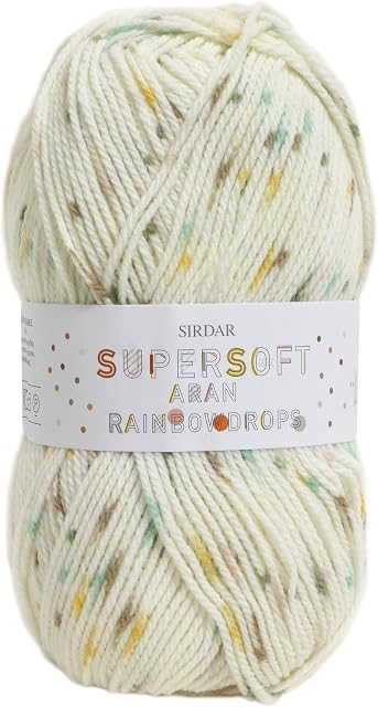 Sirdar Supersoft Aran Rainbow Drops, After Eight (854), 100g