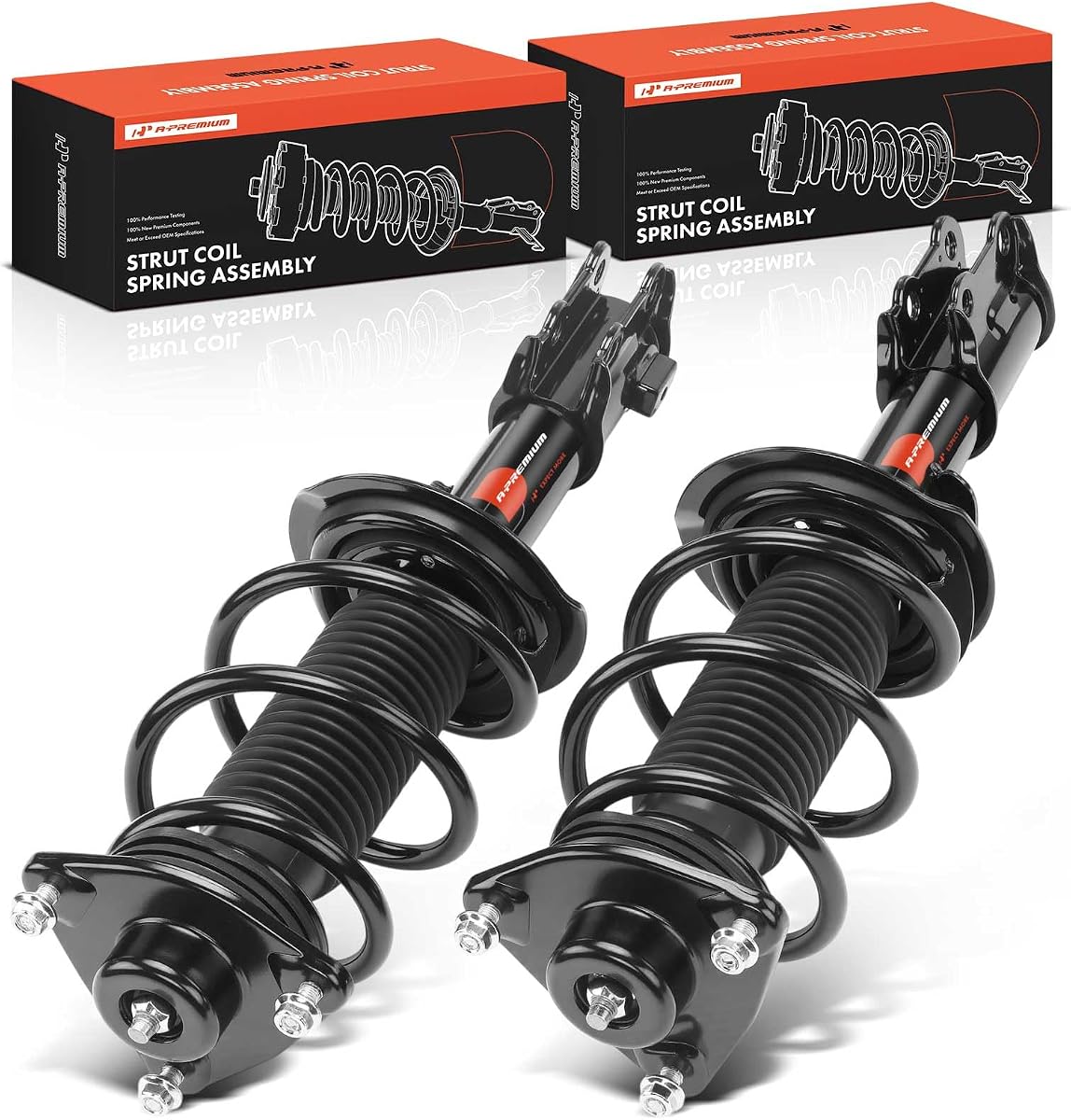 A-Premium Front Complete Strut Assemblies with Coil Springs, Set of 2 | Compatible with Hyundai Genesis Coupe 2013 2014 2015 2016