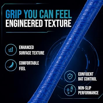 StickGrip Diamond Series Bat Grip for Baseball Advanced Grip - Demon Blue