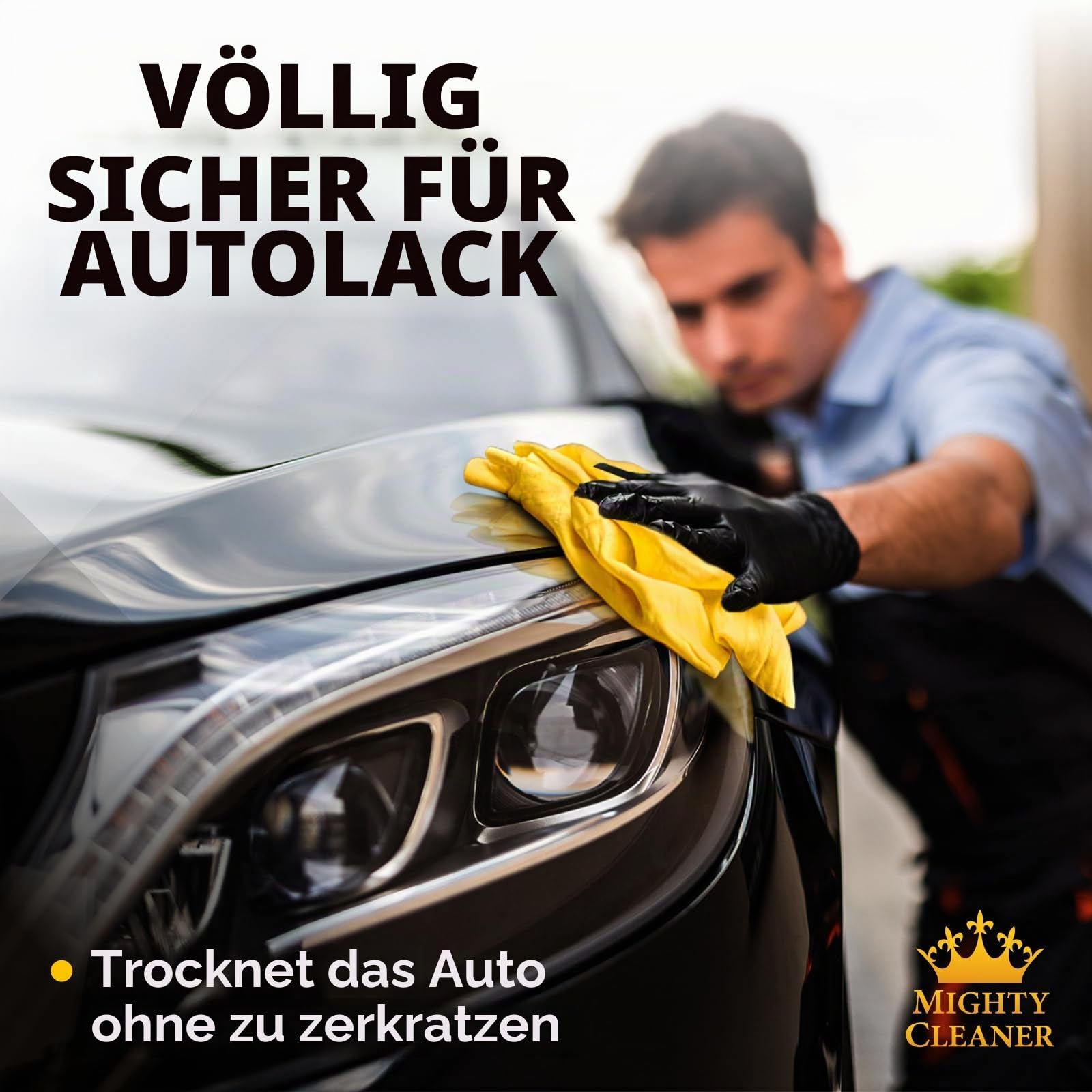 Mighty Cleaner Premium Fensterleder zum Trocknen von Autos, 66 x 43,2 cm, super saugfähiges, wiederverwendbares Shammy-Handtuch für das Auto + Aufbewahrungsröhre, kratzfreies Auto-Handtuch