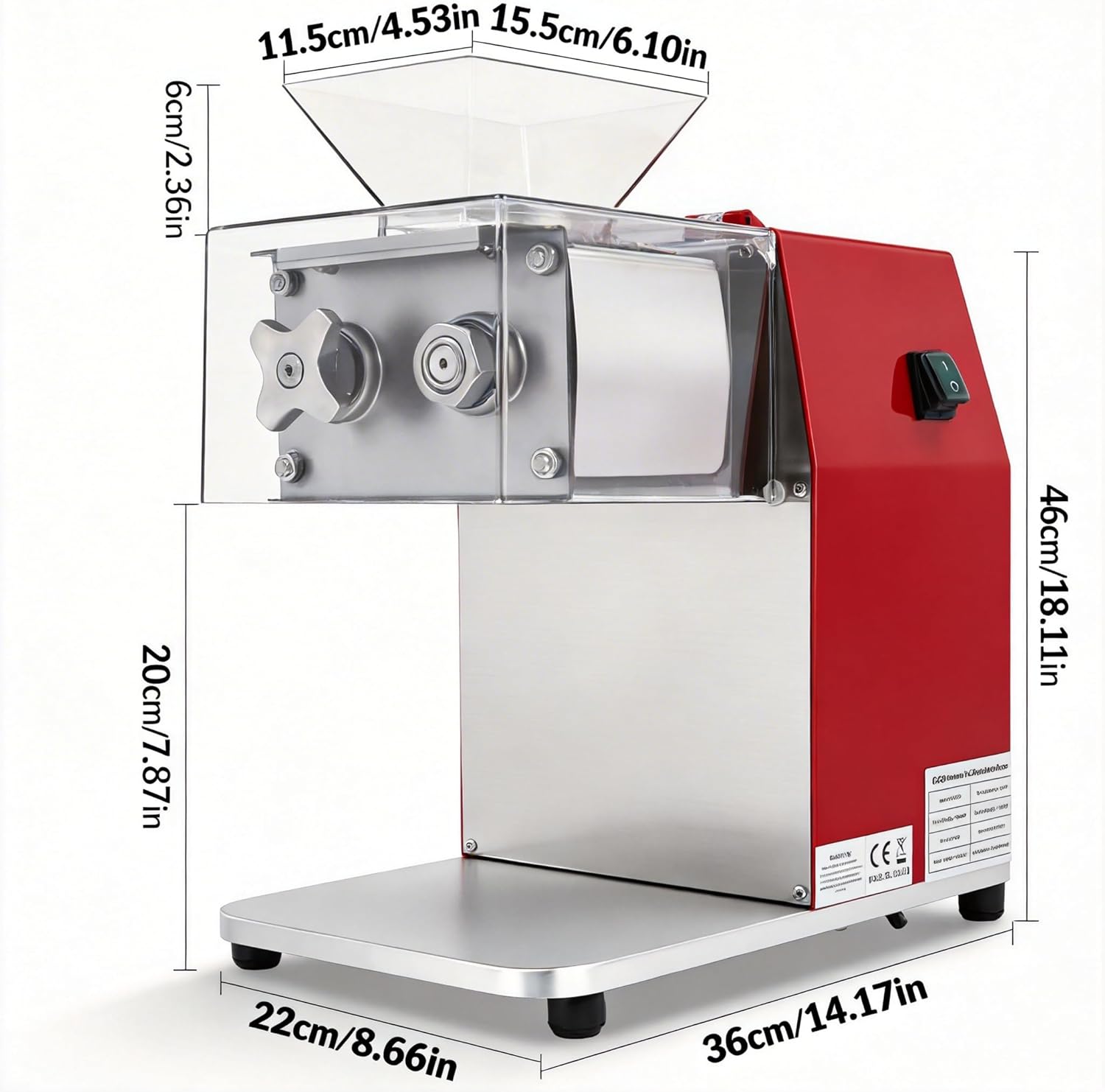 1100W Meat Cutting Machine, Commercial Electric Meat Cutter with 1.5HP Motor, Stainless Steel Meat Slicer for Beef, Lamb, Chicken – Vertical Restaurant Food Cutter