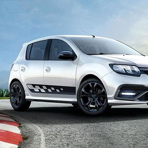Miniatura 5 de YKANZS Car Side Skirt Stickers Stripe Decal Decals, Fit for Renault Dacia Sandero 2 Stepway RS Accessories 2 Pcs Racing Sport Car Door Side Skirt