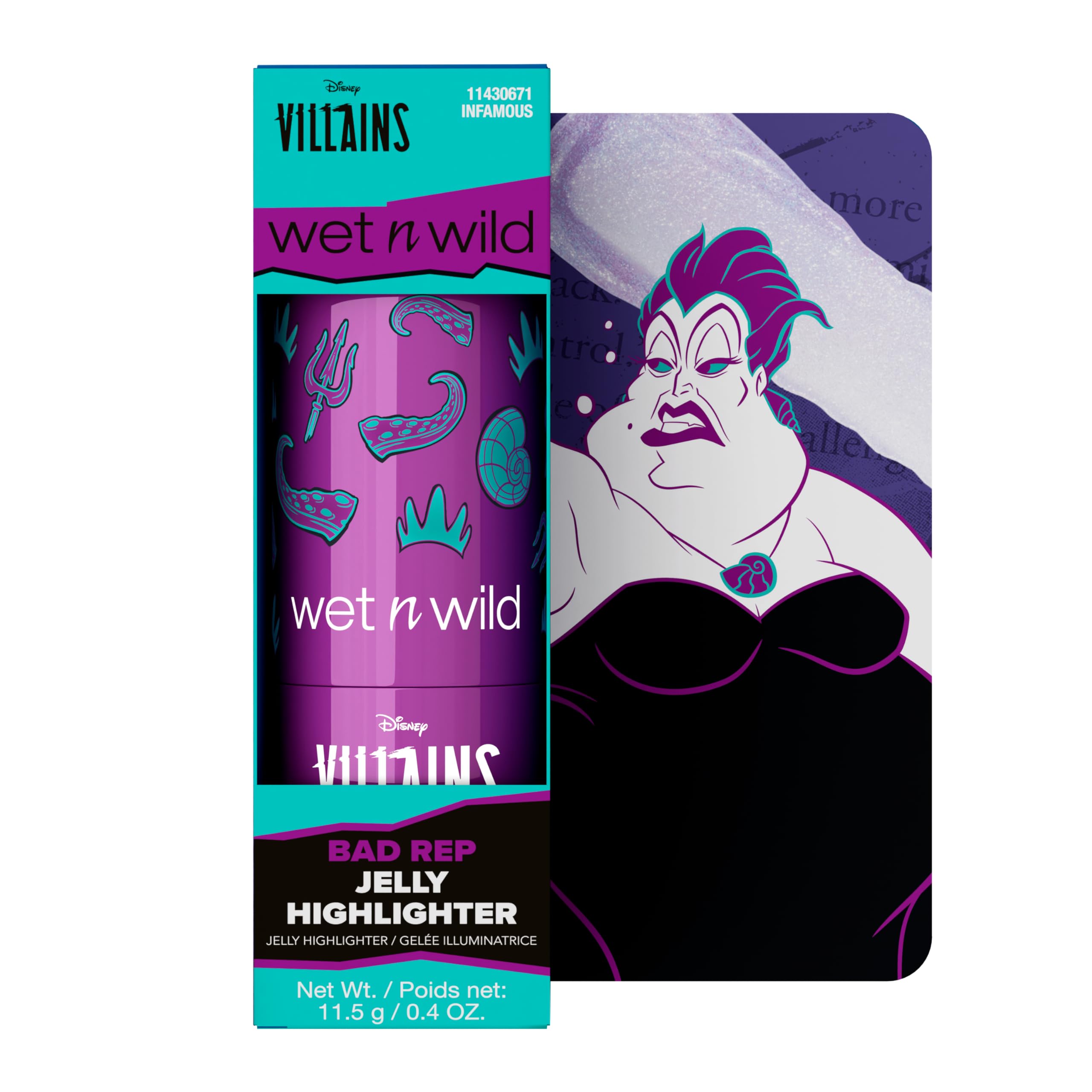Wet n Wild x Disney Villains Bad Rep Jelly Highlighter – Rozświetlacz w Żelu do Twarzy i Ciała, Mokry Blask, Mistress