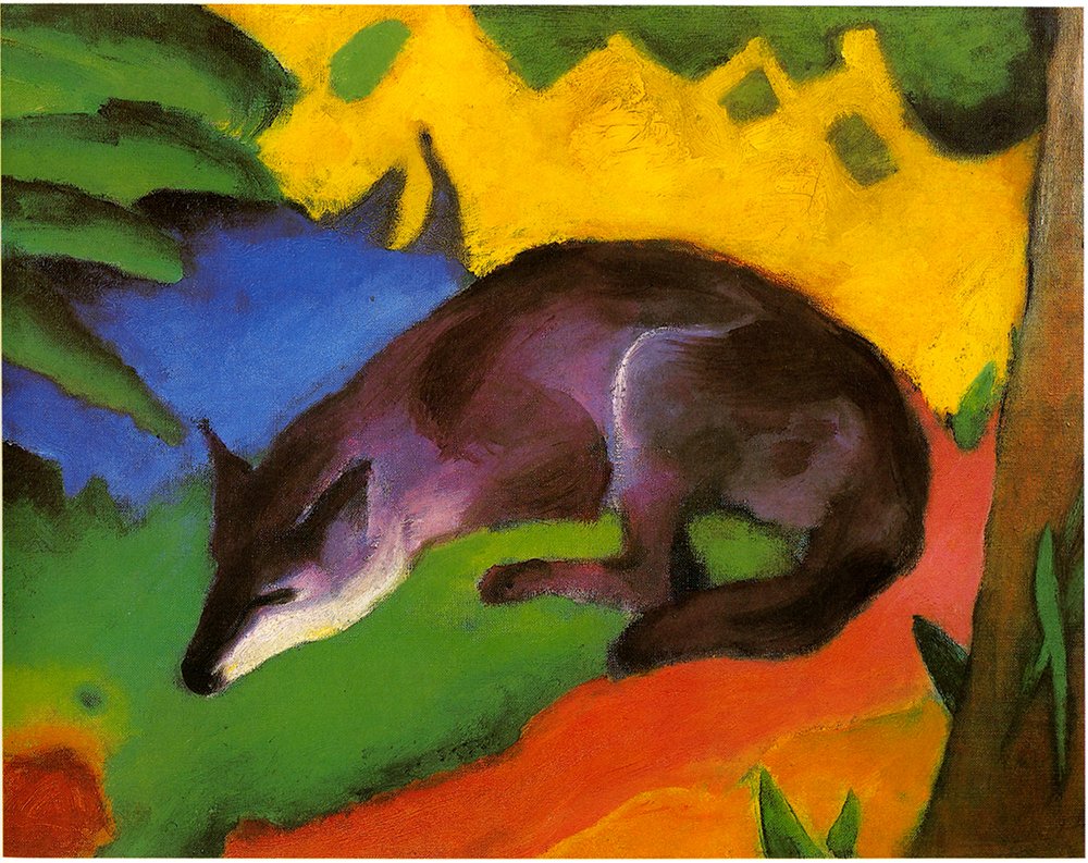 Impression Archival Matte Franz Marc Blue Black Fox grand cadre
