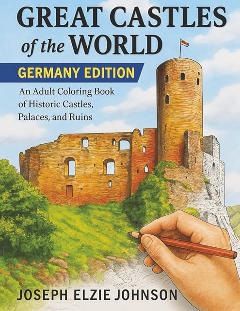 Portada de Great Castles of the World: Germany Edition: An Adult Coloring Book of Historic Castles, Palaces, and Ruins