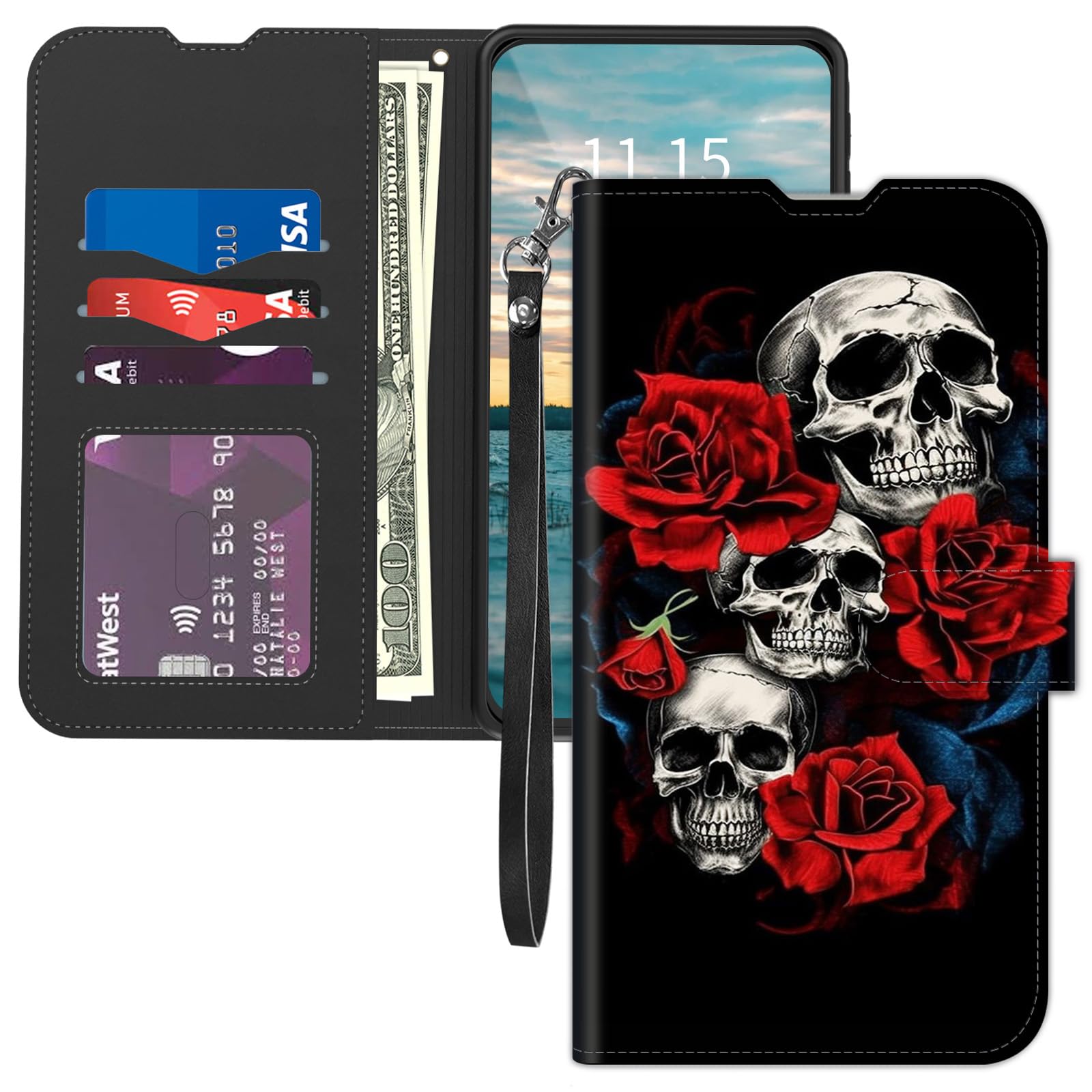 Amazon.com: Wallet Case for OnePlus 13 5G,with Card Holder Wrist