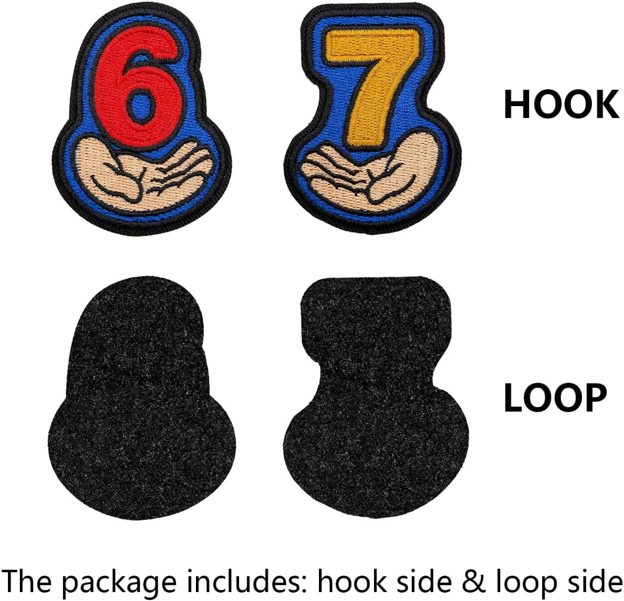 67 Six Seven Hand Gesture Meme Patch, Hook and Loop Military Funny Embroidered Tactical Morale Patches for Molle Vest, Clothing, Backpack, Hat, DIY Applique Accessories, Bag, Jackets image 5