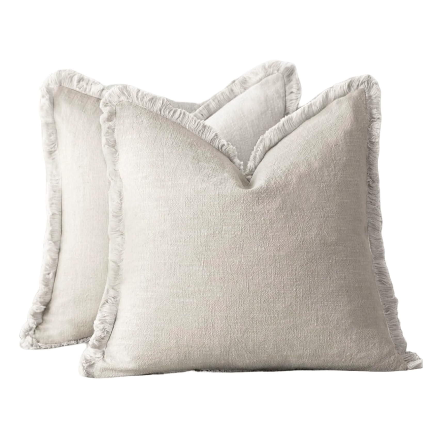 Housses de coussin boho jeté décoratif doux et confortable beige 18x18 pouces pour canape lit