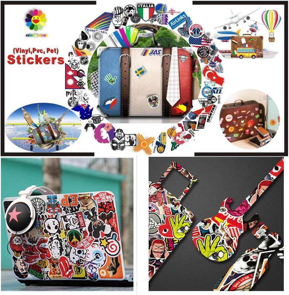 Maxon - 100 Pcs Cool Cute Vinyl Waterproof Stickers for Water Bottles, for Guitar,for Laptop, Travel Case, Car, Skateboard, Motorcycle, Bicycle Decal