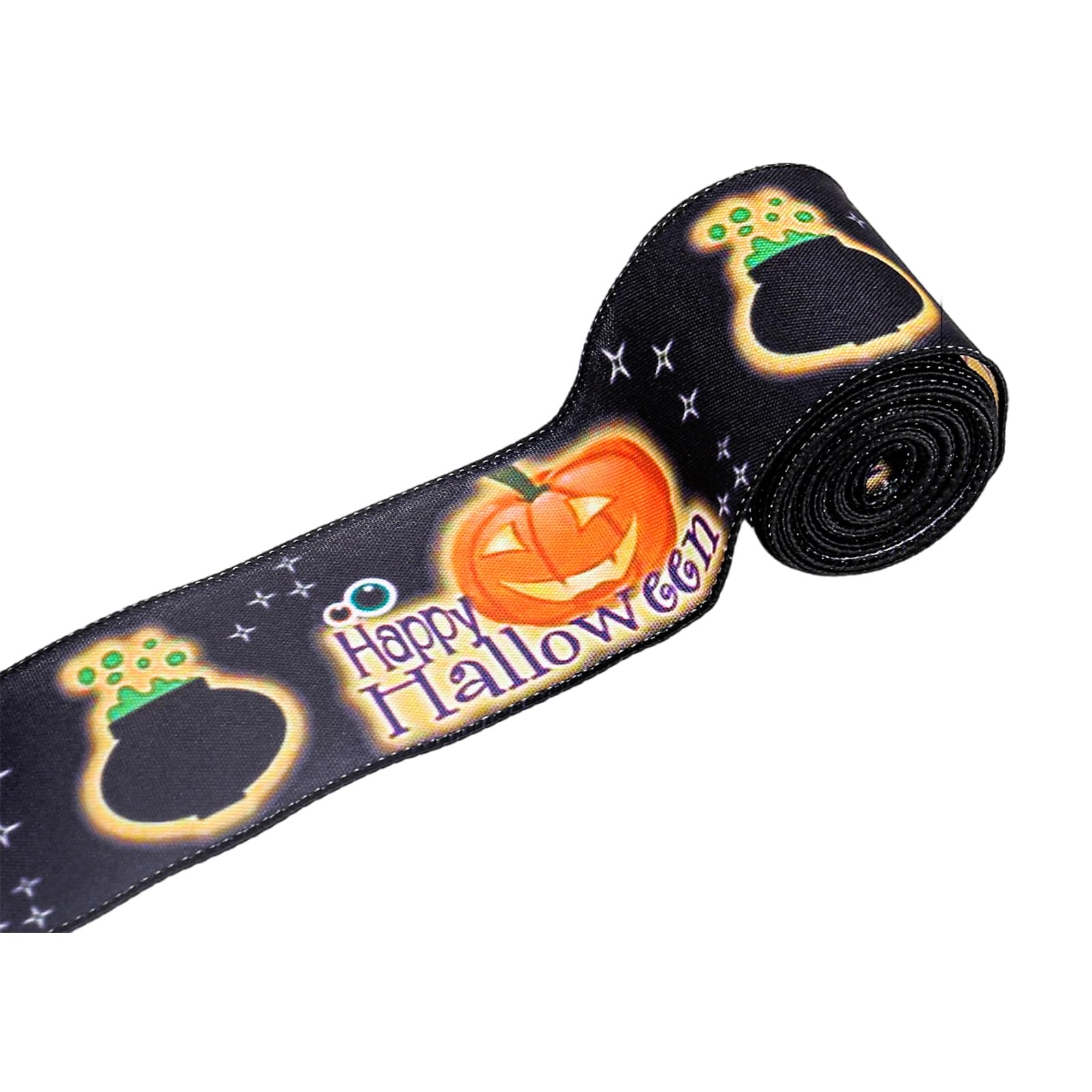 Jazuaiao Halloween Decoration Wide Ribbon Wire Edged Gift Packing Ribbon Wreath for Crafting 5Yard Roll Festival Props Wide for Wreaths
