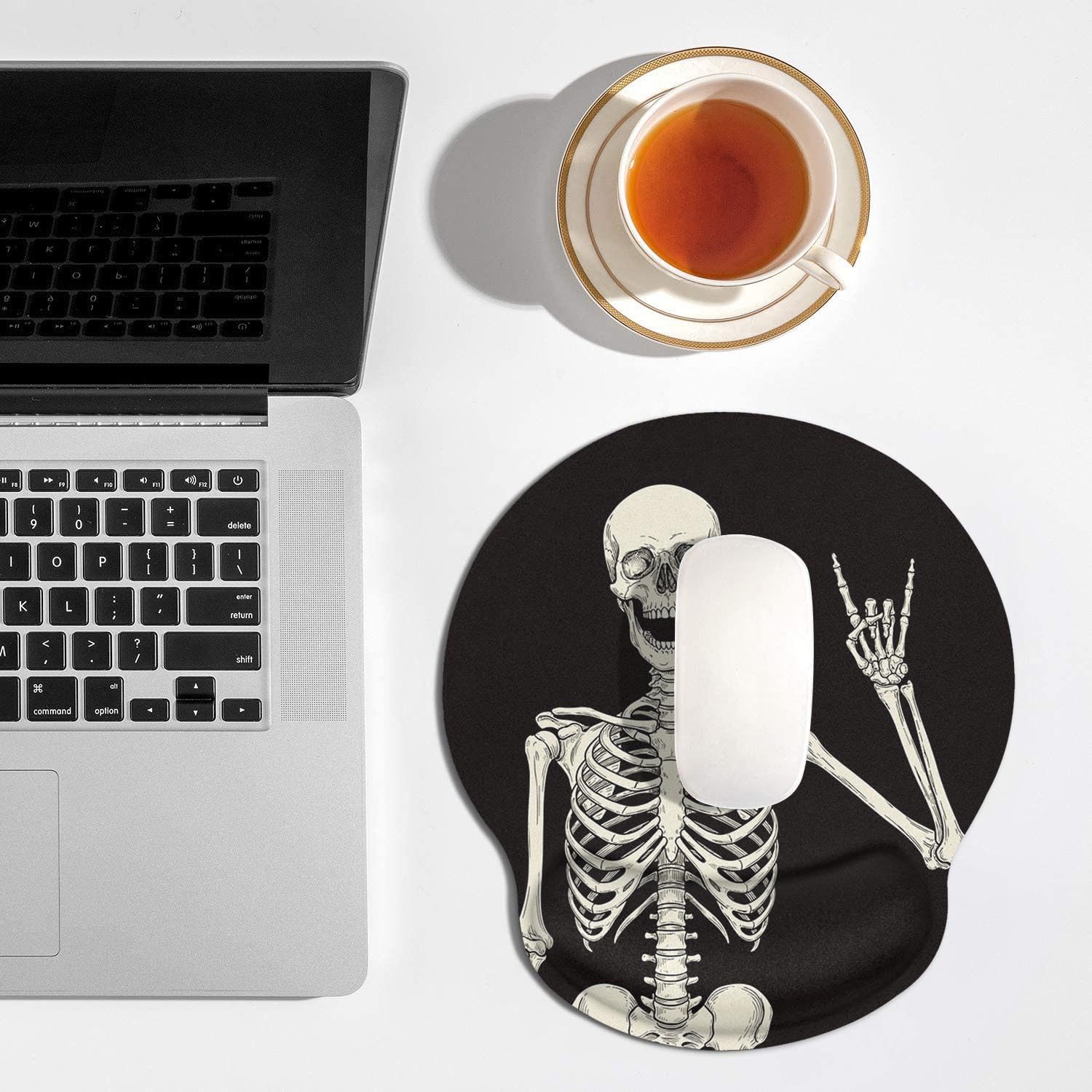 Britimes Ergonomic Mouse Pad with Wrist Support, Skull Skeleton — Amazon image 2