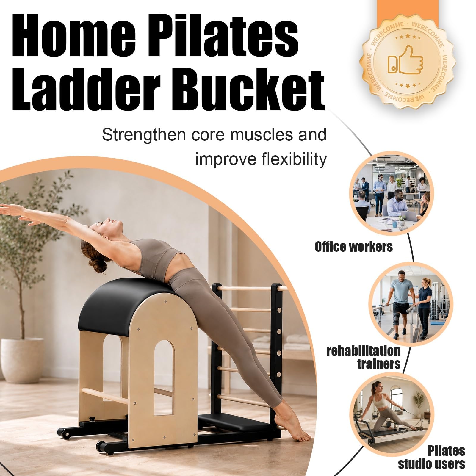 Pilates Ladder Barrel, Attrezzo Fitness per Home Gym e Studio