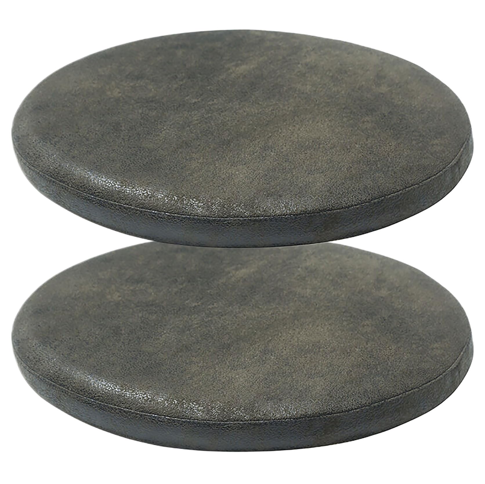 Coussin de siege rond 40x40 cm lot de 2 galettes de chaise lavables en cuir synthetique