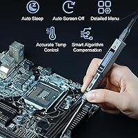 Vista 6 de TOOLSAGE TS101 Soldador TS100 actualizado 90W PD 65W DC de tamaño bolsillo inteligente programable estación de hierro de soldadura kit con puntas B2