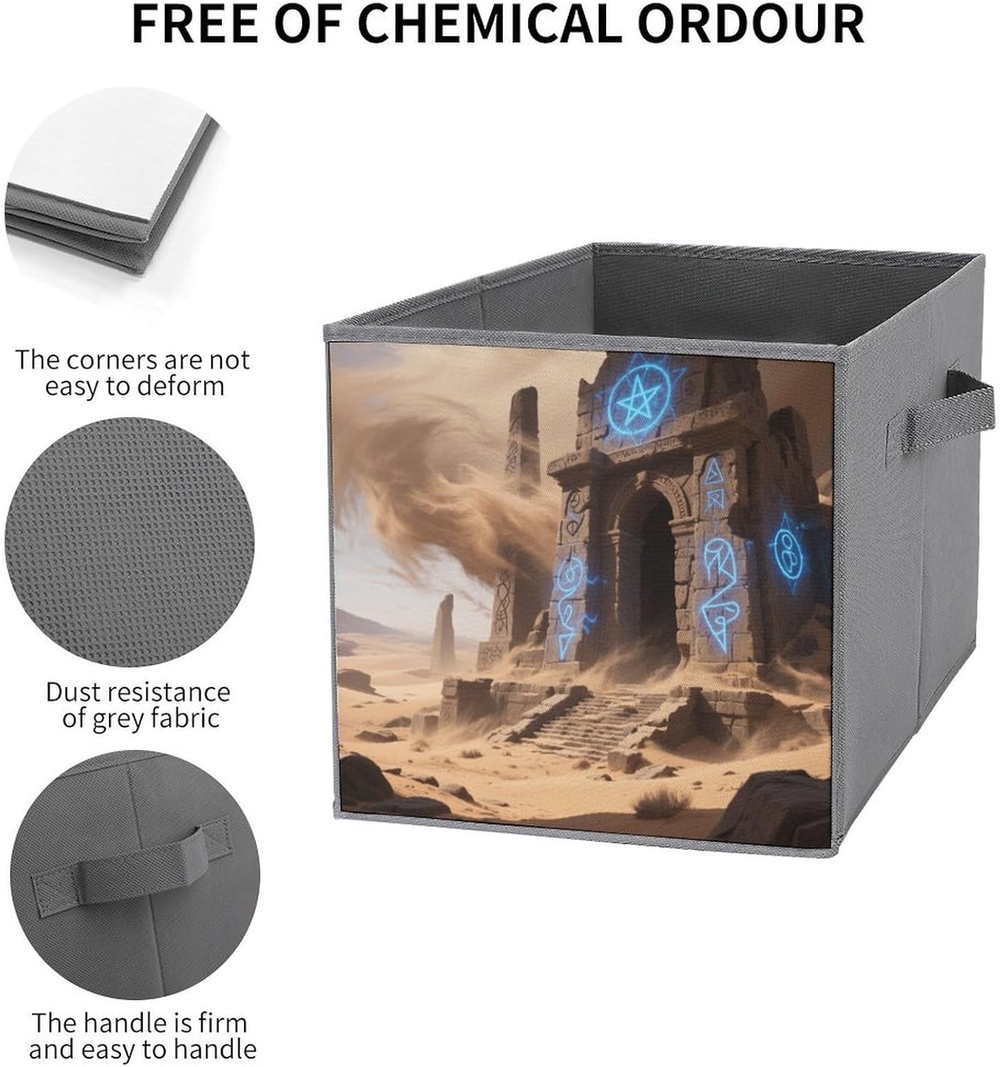 2-piece Oxford Cloth Storage Box Ancient Ruins Printed Storage Box for Clothes/shoes Multi-purpose Wardrobe And Cabinet Storage