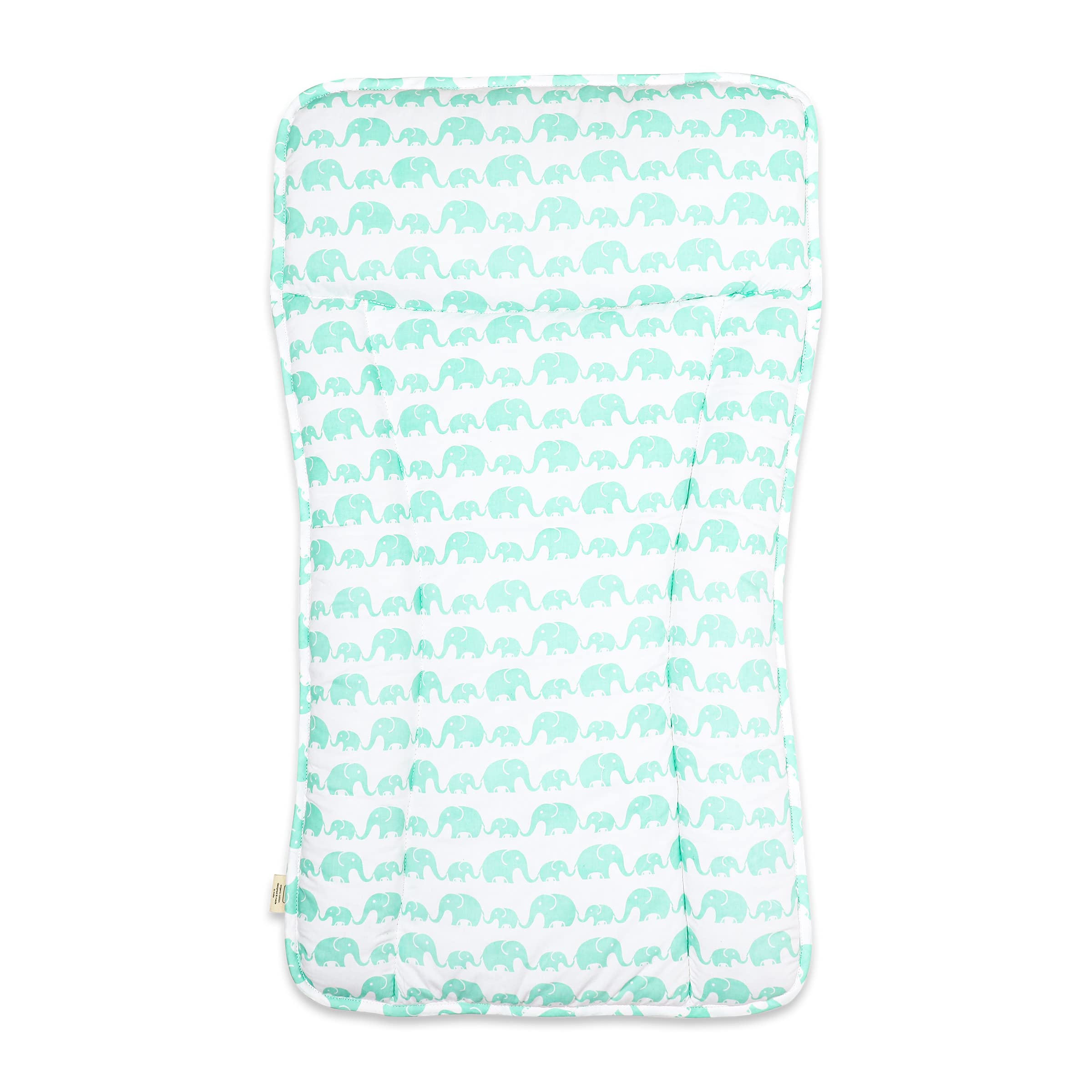 Masilo Organic Cotton Baby Changing Mat, for Newborn Baby Essentials Unisex - Elephant Green-image-47