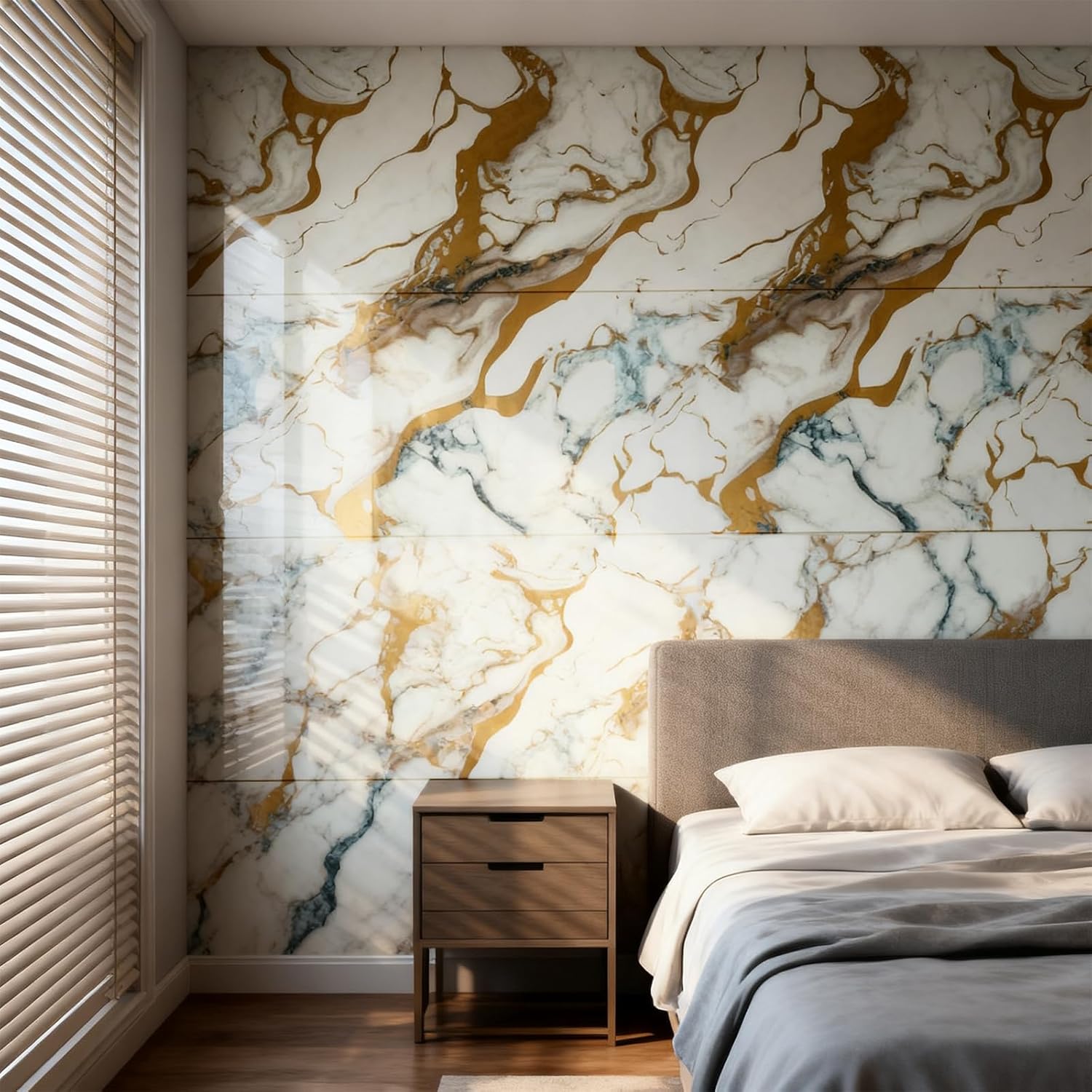 Thick Marble Pattern Wallpaper, 15.7"x 118.1" Self-Adhesive PVC Wallpaper for Kitchen Backsplash, Bathroom, Rental Home, Easy Peel and Stick Backsplash, 1 Roll