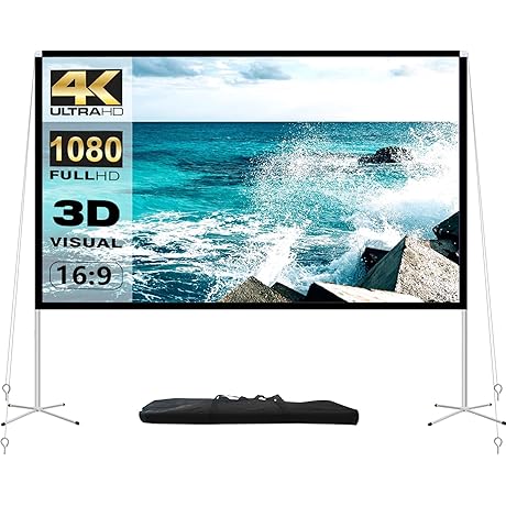 100 Inch Projector Screen with Tripod Stand for Enhanced Movie Nights