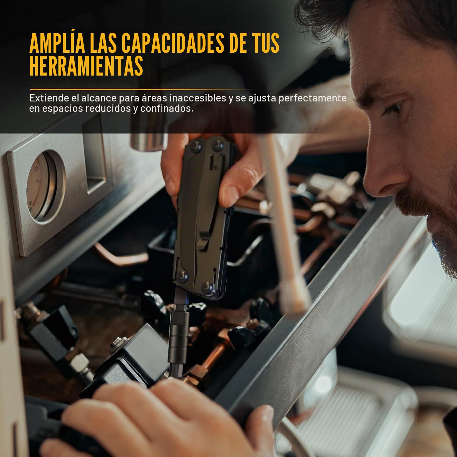 Galvanox Destornillador de trinquete multiherramienta, compatible con Leatherman (modelos EDC de extremo plano), incluye broca plana a adaptador hexagonal de 1/4 pulgadas [acero inoxidable ultra
