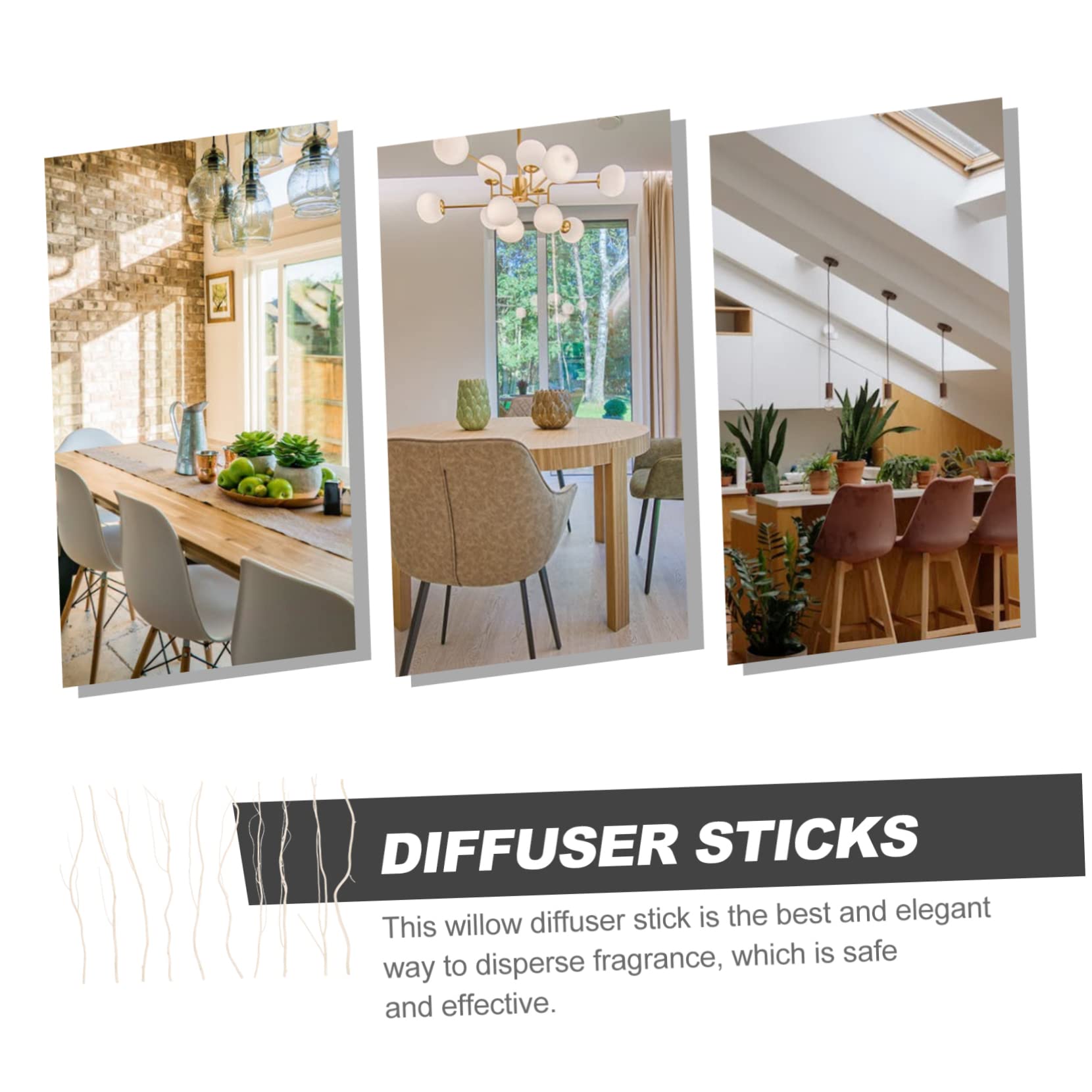 ABOOFAN 10pcs Willow Diffuser Sticks Natural Fragrance Dispersers for Home Office Decor for Living Room Bedroom Bathroom and More