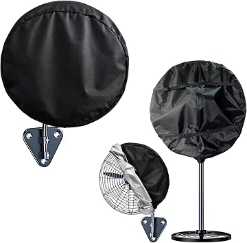 Wall Mount Fan Cover, 16 Inch Industrial Fan Cover, 600D Waterproof & Dustproof for Wall Mount, Pedestal Fans Protection with Zipper and Securing Strap