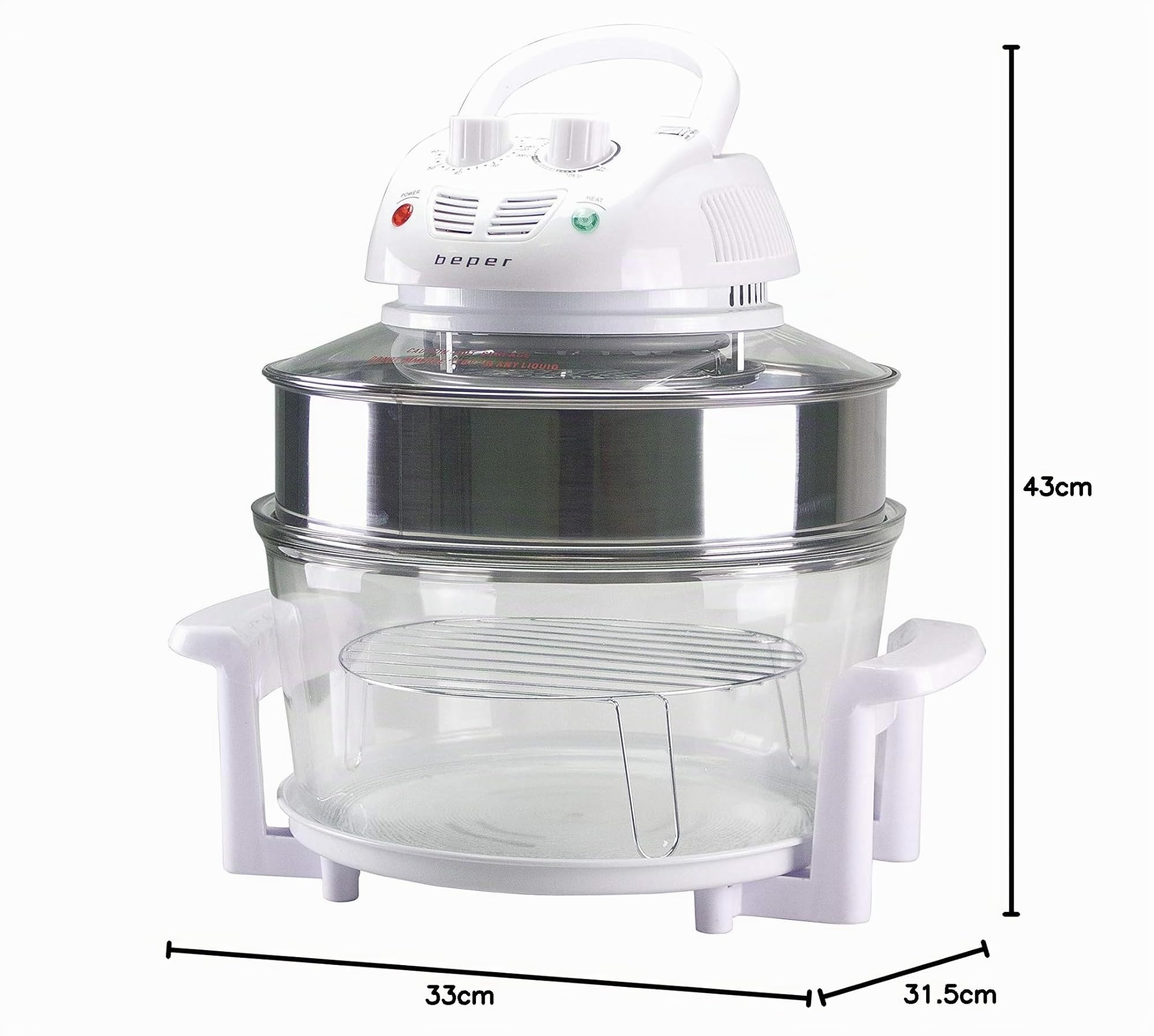 BEPER BF.640 Halogen-Backofen 18 Liter 60 Minuten Timer Weiß