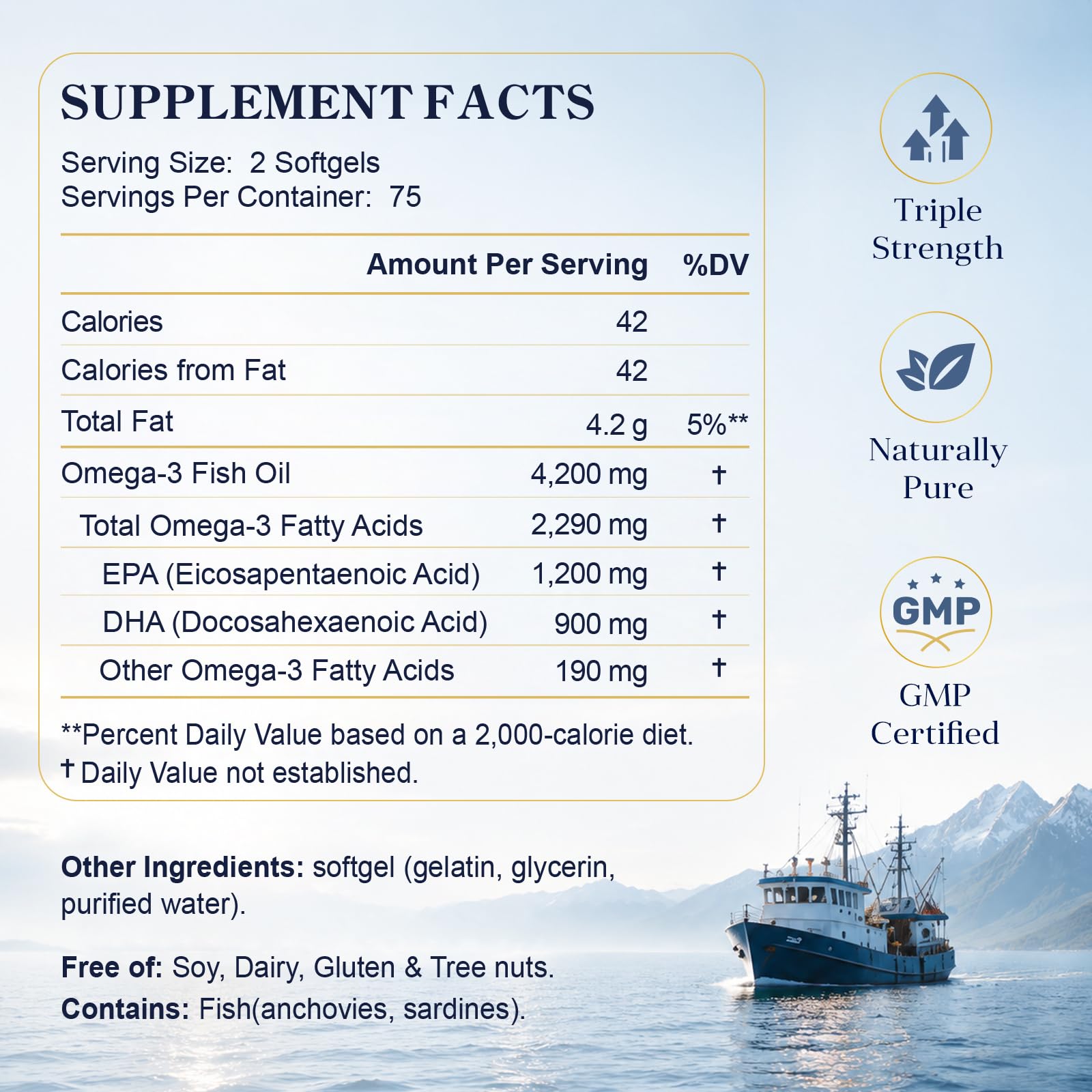 Omega-3 Fish Oil Supplements 4200mg, Burpless Mini Softgels, Wild-Caught — Amazon image 5