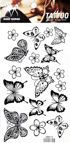 PARITA - Tatuajes temporales de dibujos animados de mariposa negra, girasol, girasol, jardín, para adultos, hombres, mujeres y niños, tatuajes de disponible en Yaxa Guatemala