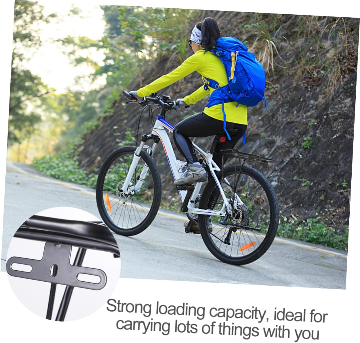 1Set Mountain Bike Cargo Rack Durable Quick Release Luggage Carrier for Disc Brake Bikes Heavy Duty Rear Rack with Strong Load Capacity for Travel and Cycling