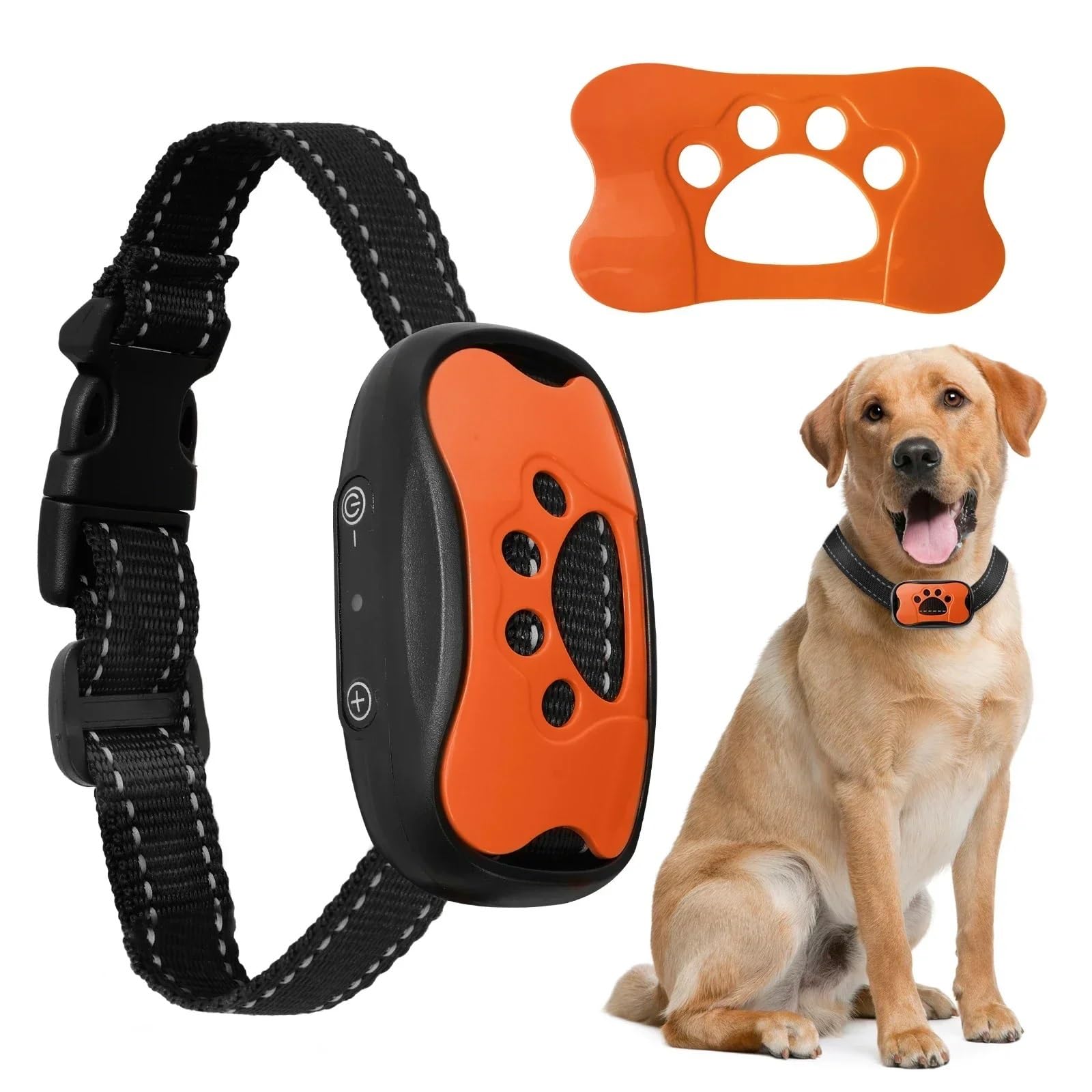 Dispositif anti-aboiement rechargeable USB collier de dressage à vibration orange
