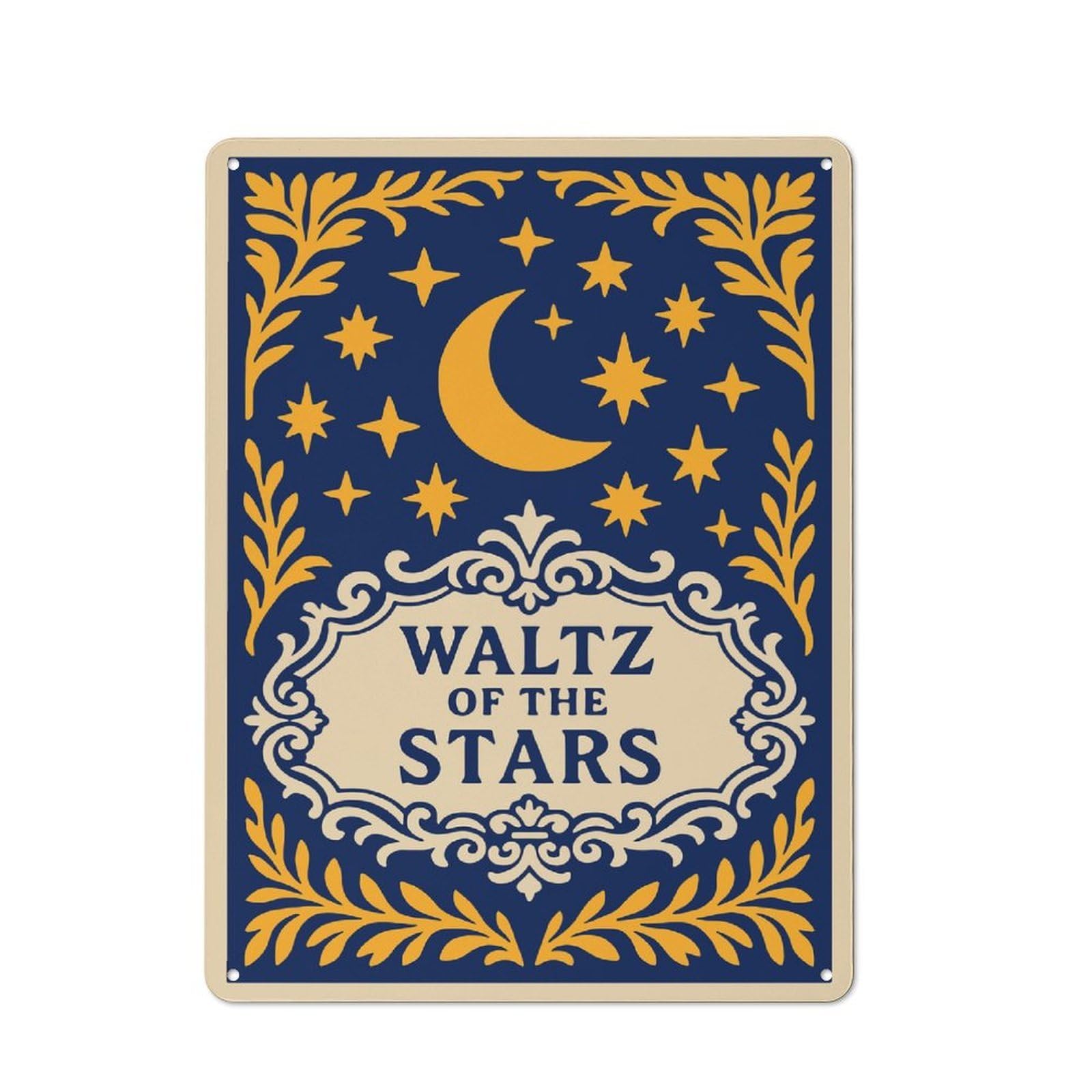 Rustic Vintage Metal Sign 40x30cm Featuring Waltz of The Stars Illustration, Home Bar Decor for Cafe, Pub, Workshop Or Home Bar