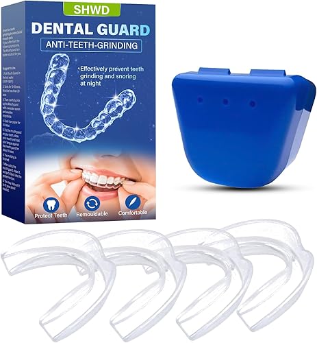 Mouth Guard for Clenching Teeth at Night, Professional Night Guards for Teeth Grinding with Hygiene Case4pcs