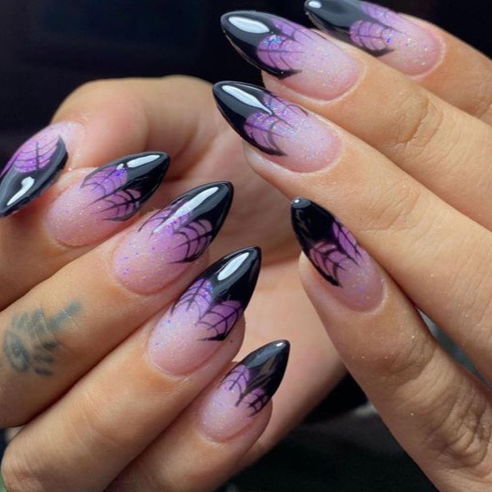 Amazon.com: Halloween Press on Nails Medium Almond Fake Nails